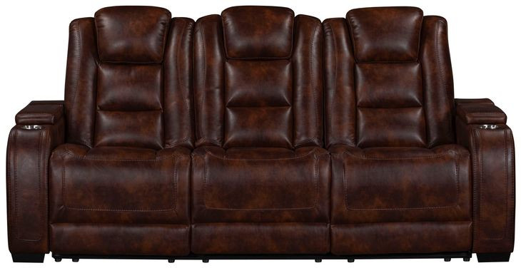 Chester Brown 85" Reclining Sofa with USB Charging and LED