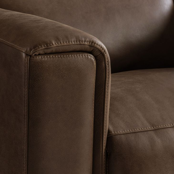 Billings Brown Leather 96" Power Reclining Sofa
