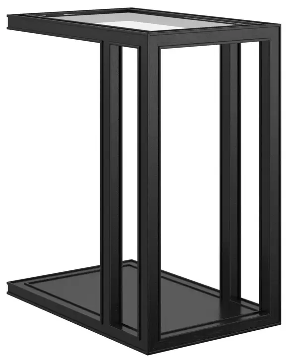 Glaze Onyx Rectangular Glass Top End Table