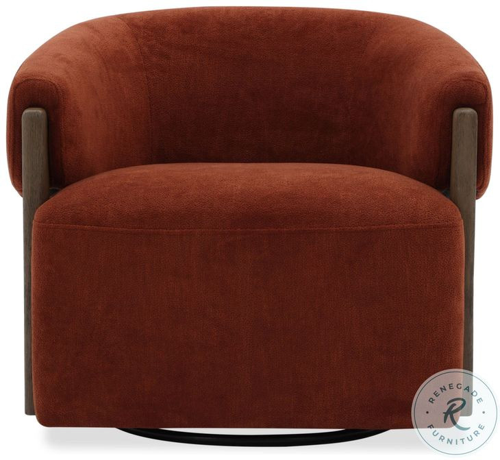 Fendrick Island Rust Swivel Accent Chair