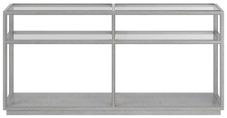 Glaze Vintage Blue Rectangular Glass Top Console Table