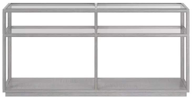 Glaze Vintage Blue Rectangular Glass Top Console Table
