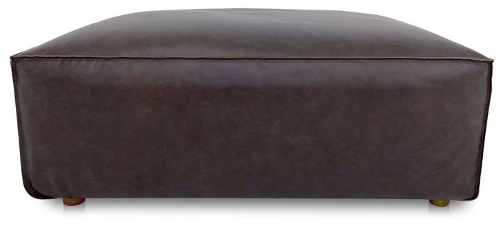 Form Espresso Brown Leather Rectangular Ottoman