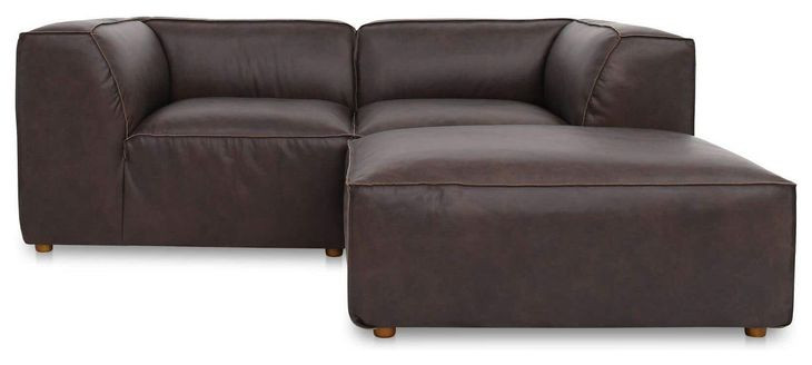 Form Espresso Brown Leather 3 Piece Nook Modular Sectional