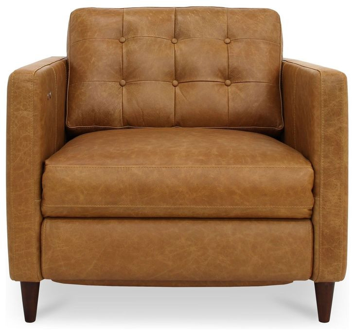 Bridgers Tan Leather Power Recliner