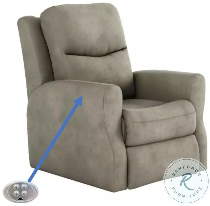 Fame Fresca Cobblestone Power Headrest Rocker Recliner