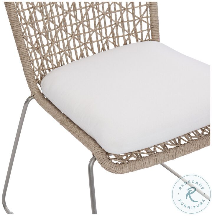 Carmel Hazelnut Outdoor Side Chair with Seat Pad Set of 2