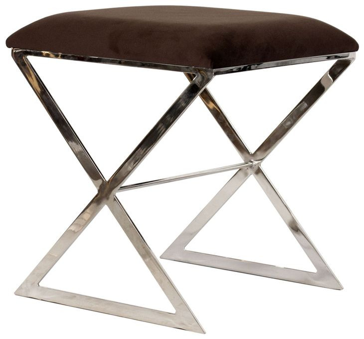 X Side Brown and Silver Stool