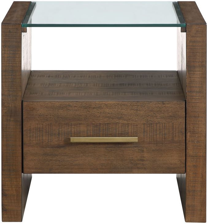 Garland Toffee Square Glass Top End Table