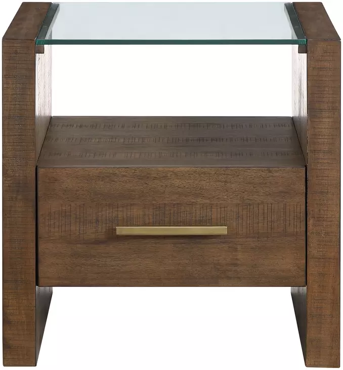 Garland Toffee Square Glass Top End Table