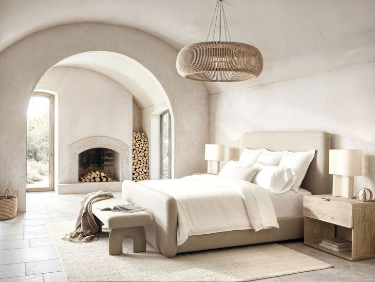 Antibes Beige California King Panel Bed