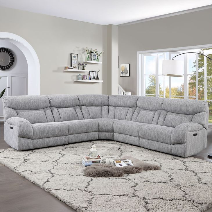 Park City Gray 5 Piece Power Reclining Sectional