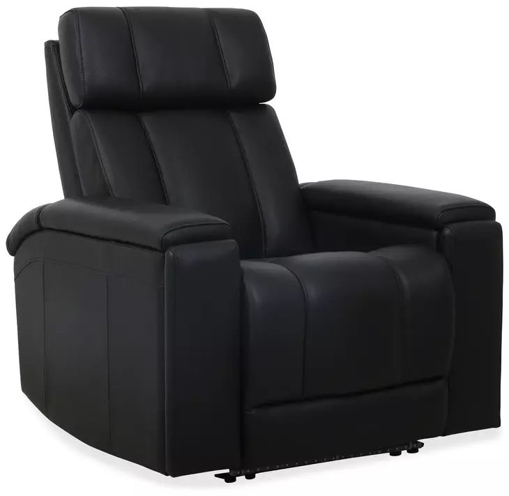 Phoenix Autumn Black Leather Zero Gravity Power Recliner with LED and USB Charging