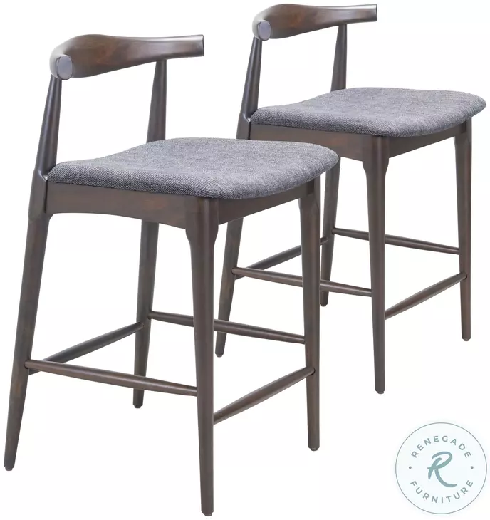 Tuzka Gray Counter Height Stool Set Of 2