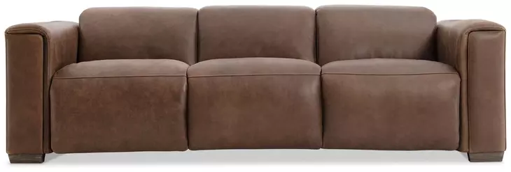 Billings Brown Leather 96" Power Reclining Sofa