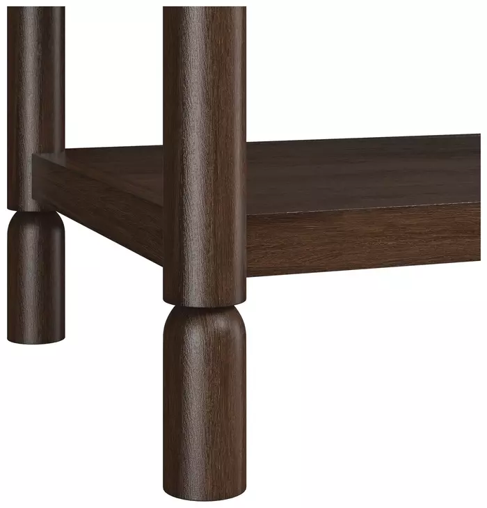 Verge Handcrafted Walnut 1 Drawer Open Nightstand