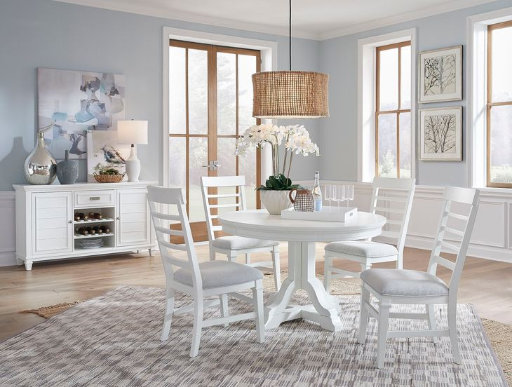 Charleston White Dove 66" Extendable Oval Dining Table