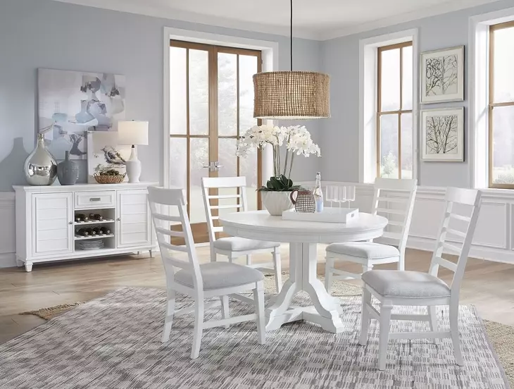 Harborwick White Dove 66" Extendable Oval Dining Table