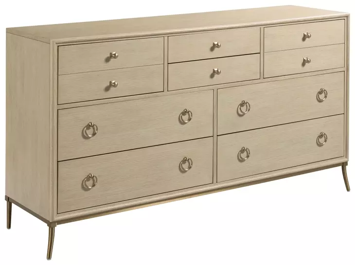 Lenox Alabaster 8 Drawer Straddella Dresser with Rectangular Sarbonne Mirror