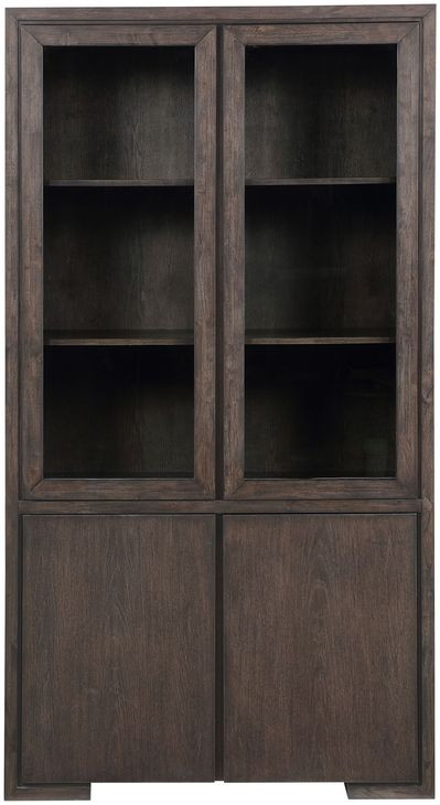 Evan Brown Glass 4 Door Curio Cabinet