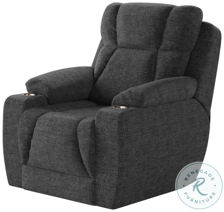 Challenger Brady Charcoal Power Headrest Wall Hugger Big Mans Recliner