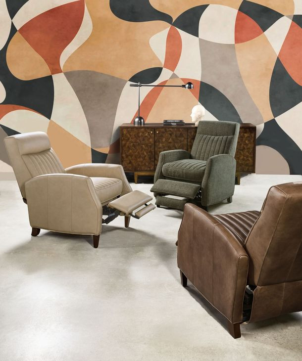 Denver Soft Beige Leather Push Back Recliner