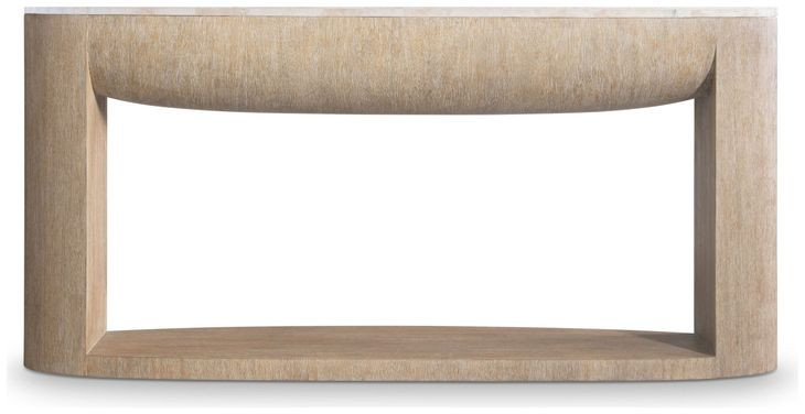 Loggia White and Aria Oval Travertine Top Console Table