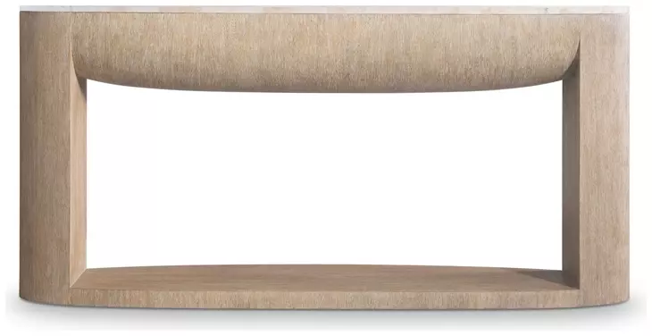 Loggia White and Aria Oval Travertine Top Console Table