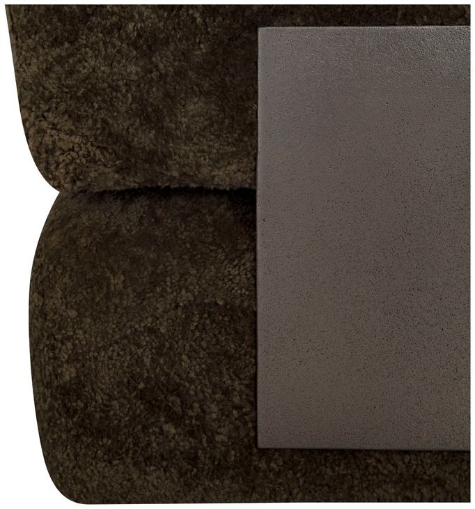 Paley Brown Leather Shearling Swivel Chair