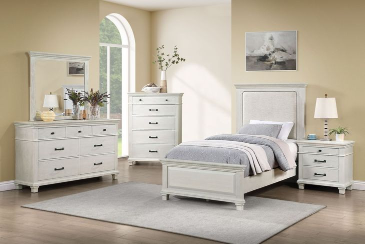 Silver Sands Gray Full Upholstered Panel Bed