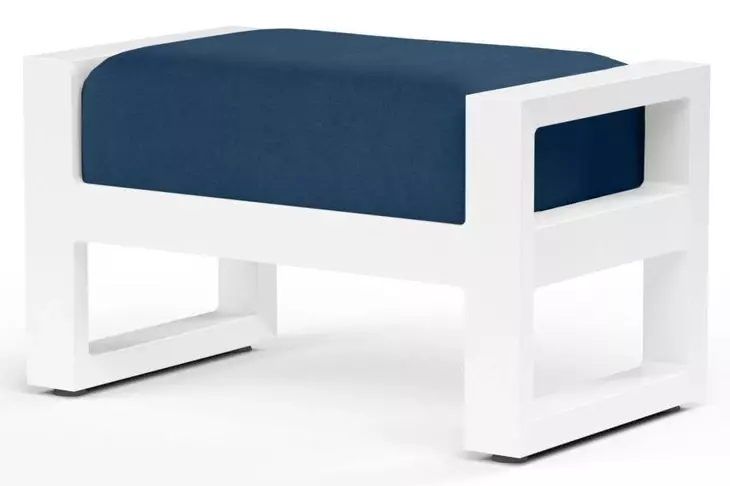 Newport Spectrum Indigo Upholstered Outdoor Rectangular Ottoman