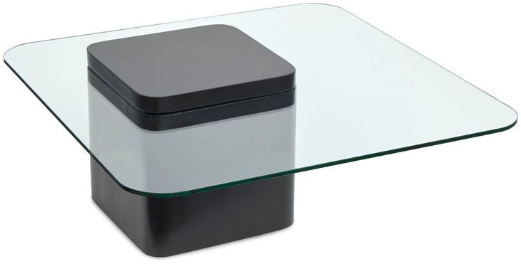Donora Clear Glass and Obsidian Square Glass Top Cocktail Table