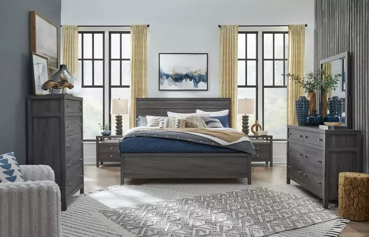Meadowrise Raisin Black King Panel Bed