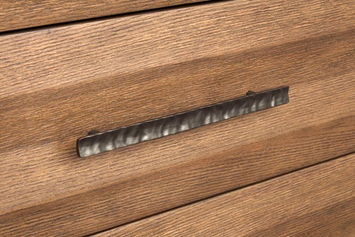 Callisto Bourbon Brown 2 Drawer Nightstand with USB Charging