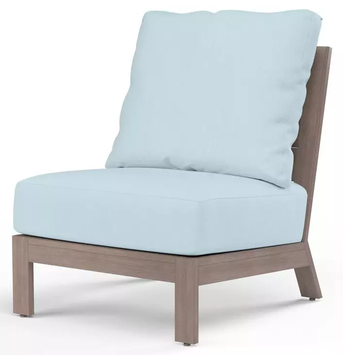 Laguna Canvas Skyline Upholstered Outdoor Armless Club Chair