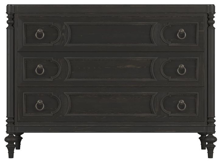 Atrium Black 3 Drawer Bachelor's Chest