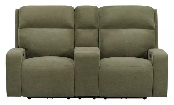 Traxton Jasper Moss 79" Zero Gravity Triple Power Reclining Loveseat with Tilt Console and USB Charging
