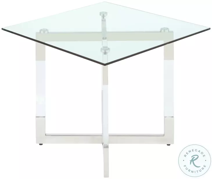 Yasmin Clear And Polished Stainless Steel Occasional Table Set