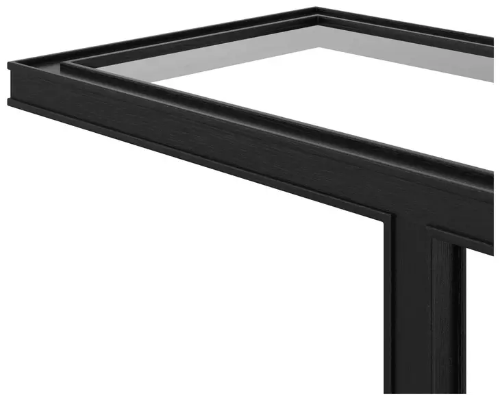 Glaze Onyx Rectangular Glass Top End Table