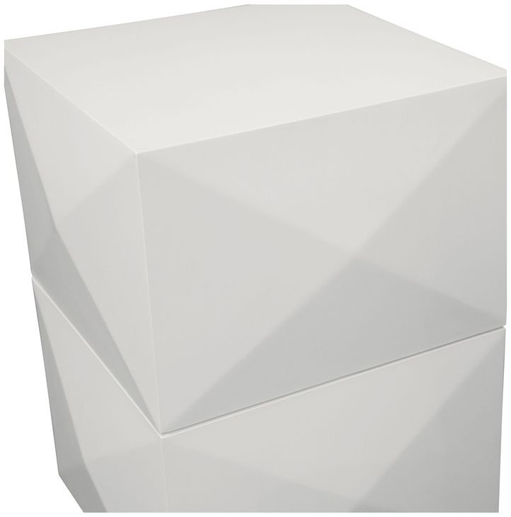 Malibu White 14" Square Side Table