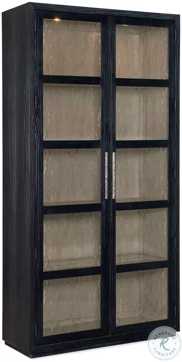 Linville Falls Charred Black Shou Sugi Ban Curio Cabinet