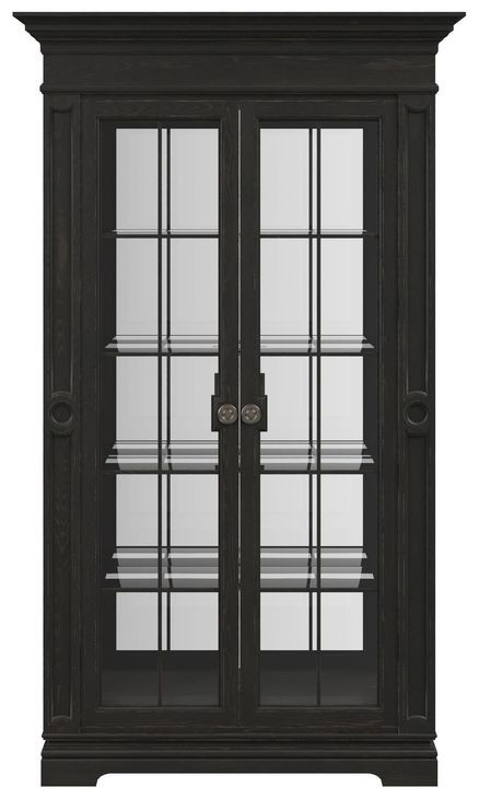 Atrium Black 2 Glass Door Display Cabinet with LED