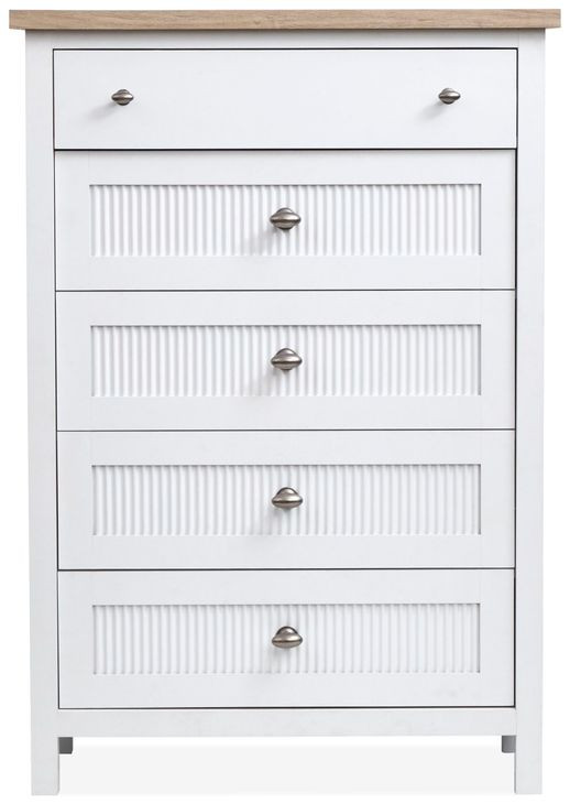 Windmill Harbour White Whisp and Sand 5 Drawer Chest