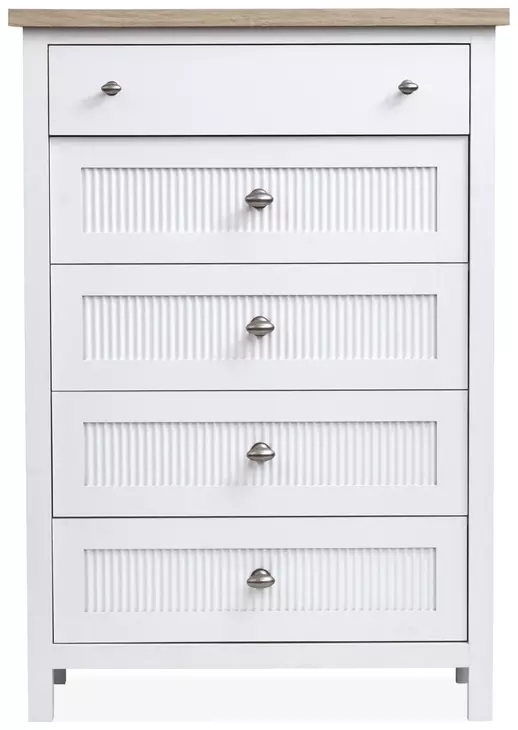 Windmill Harbour White Whisp and Sand 5 Drawer Chest