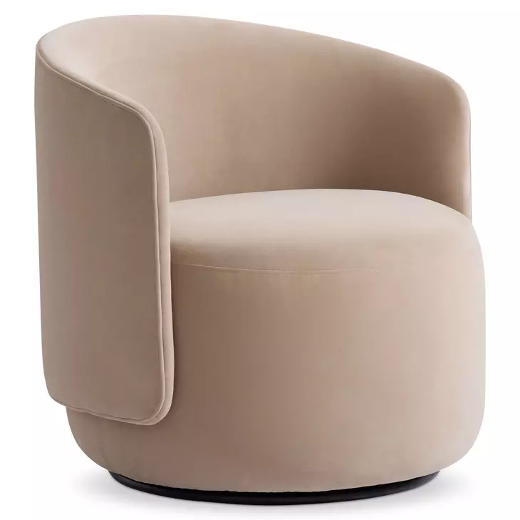Crosby Beige Upholstered Swivel Chair