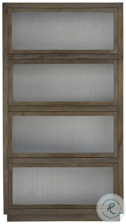 Rovelle Dark Brown Reeded Glass Door Curio Cabinet