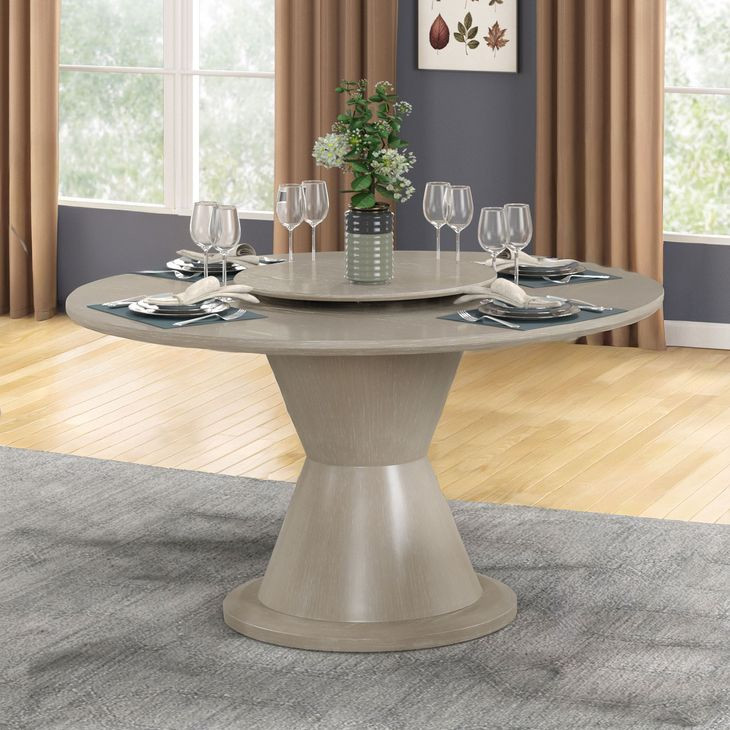 Gwendolyn Cerused Taupe 54" Round Dining Table