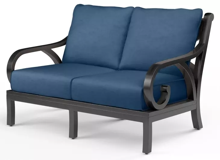 Monterey Spectrum Indigo 56" Outdoor Loveseat with Self Welt