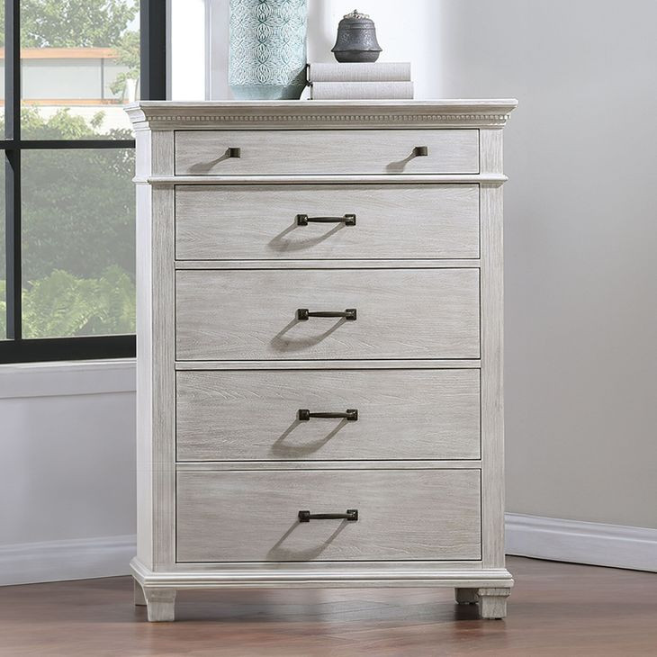 Silver Sands Gray 5 Drawer Chest
