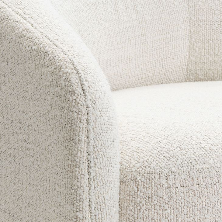 Devon White Upholstered Swivel Accent Chair